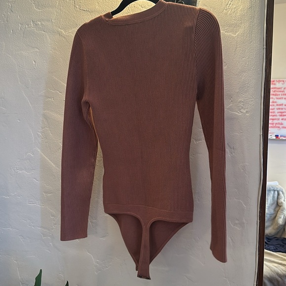 Abercrombie & Fitch Long-Sleeve Ottoman Crew Thong Bodysuit never worn size S - Picture 5 of 5
